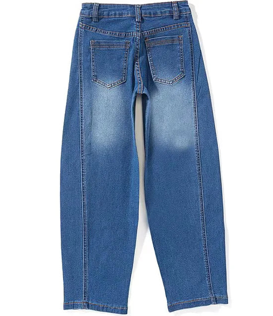 Rhinestone Stretch Barrel Jeans