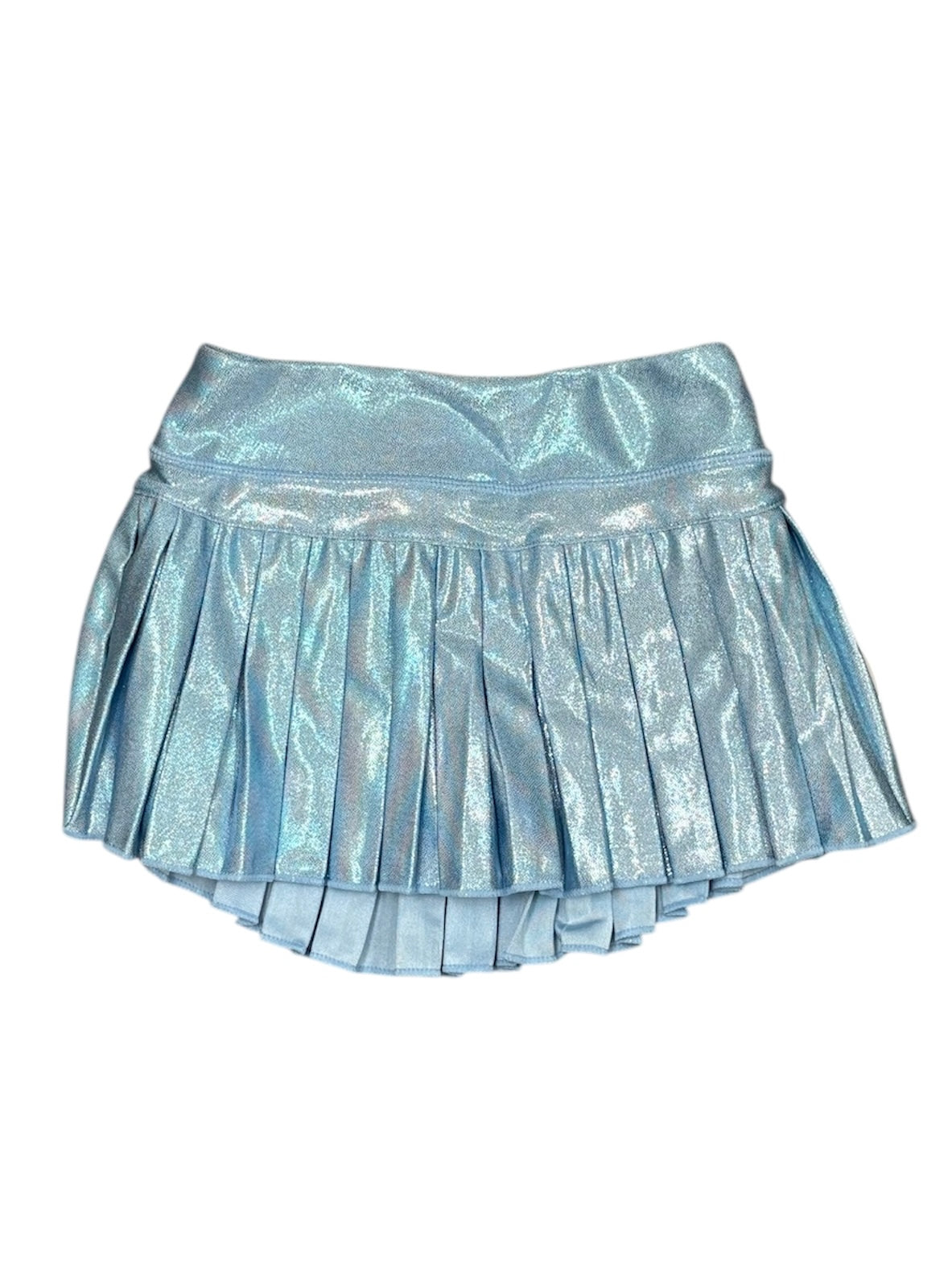 Light Blue Shimmer Mini Pleated Skort