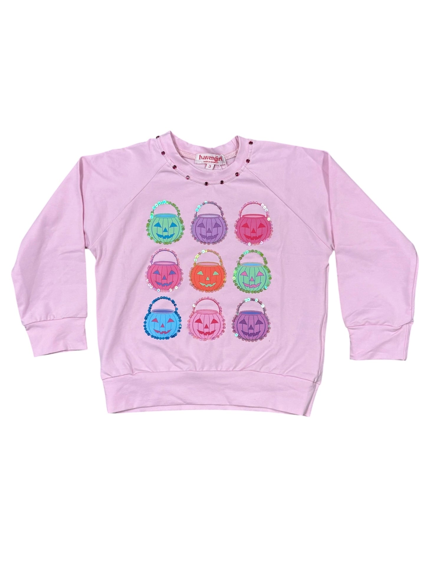 Pink Sparkle Jack-o’-lantern Sweatshirt