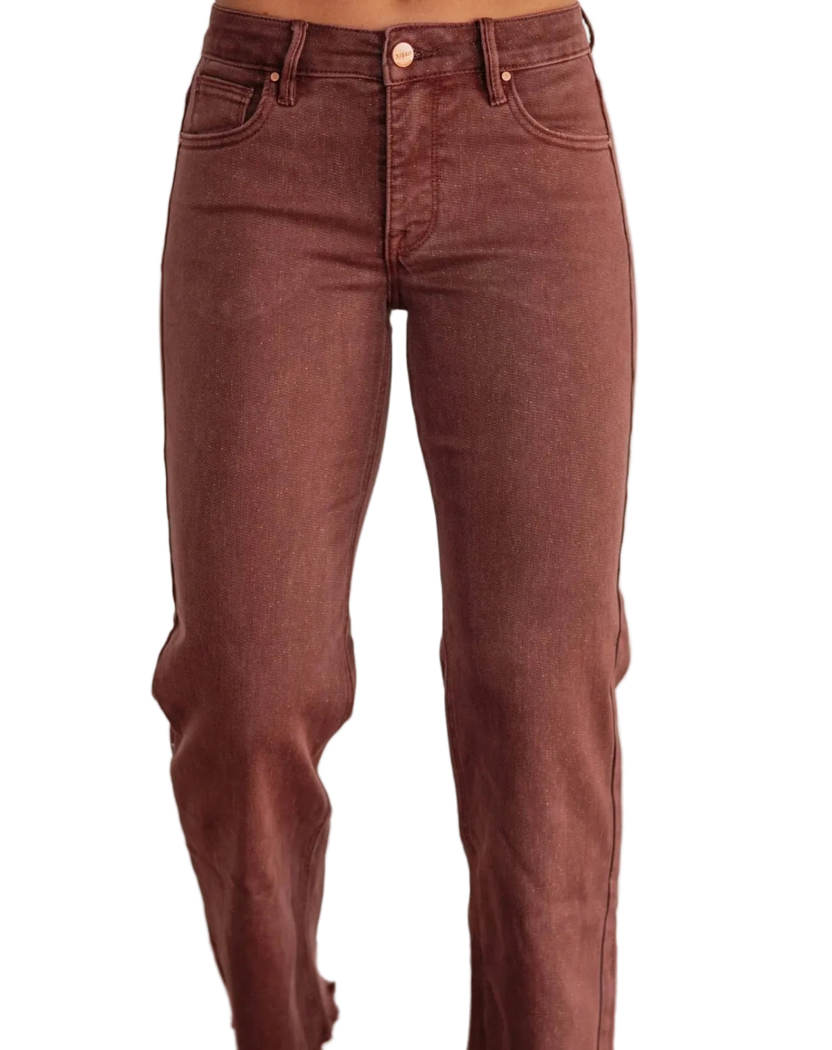 Tummy Control Straight Jean - Rust