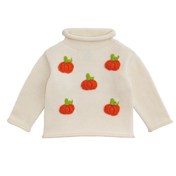 Pumpkin Rollneck Baby Sweater