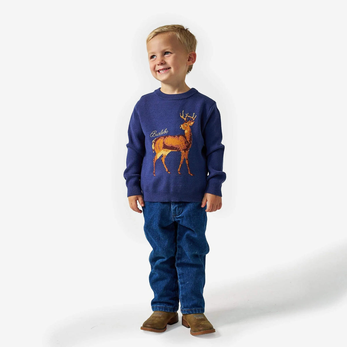 Cabin Sweater-Navy Deer