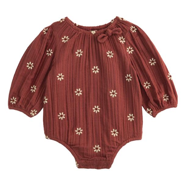 Embroidered Daisy Crinkle Bubble