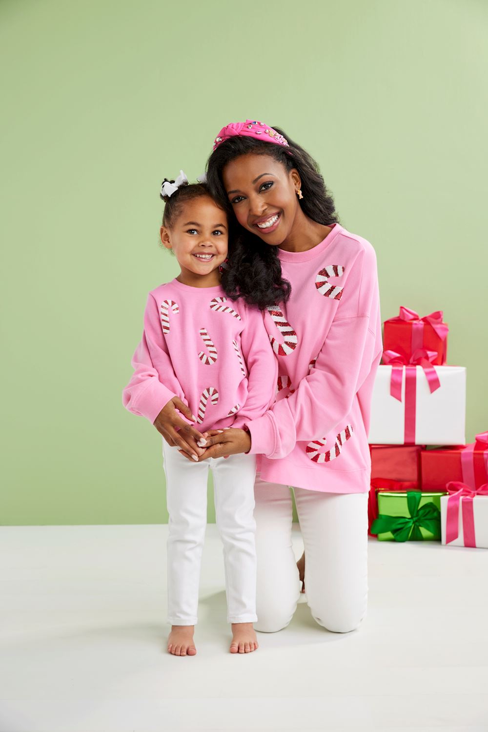 Sequin Candy Cane Sweatshirt