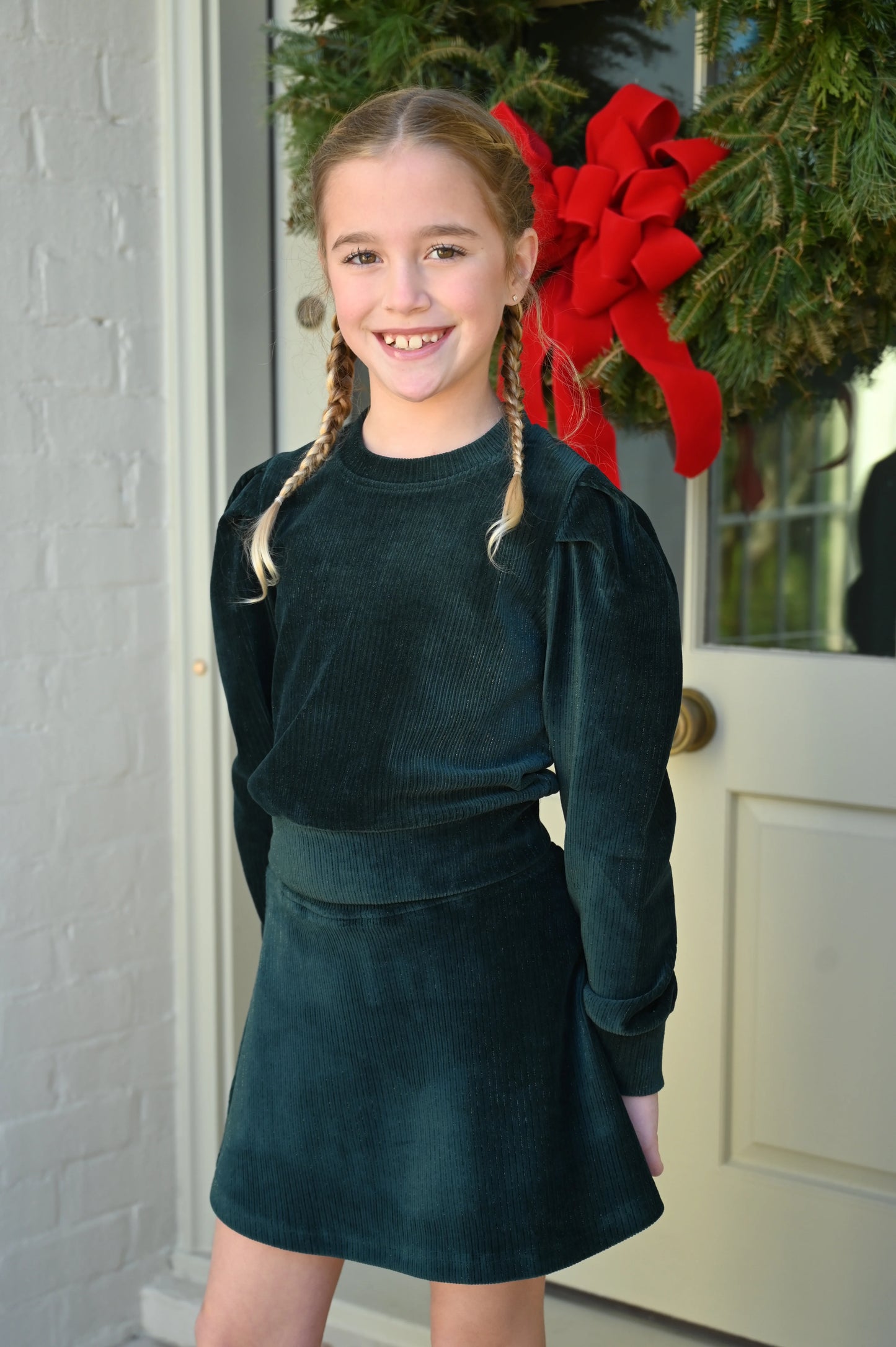 Dark Green Peyton Velour Top