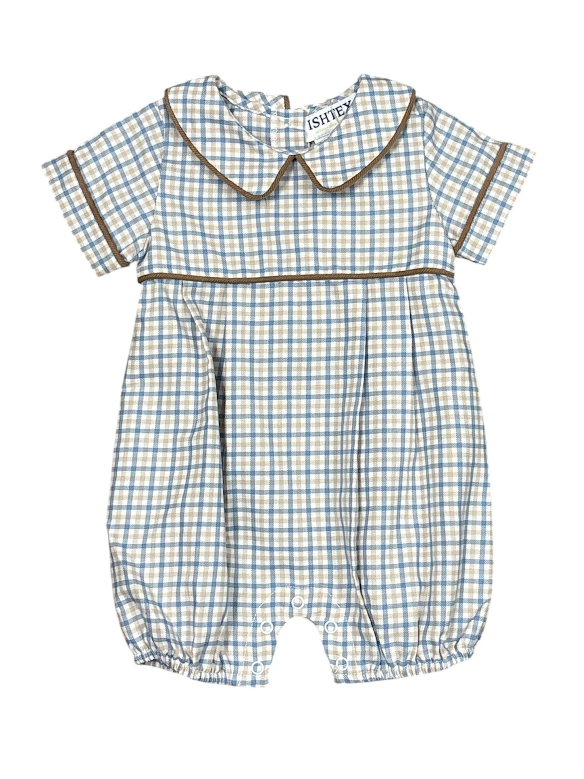 Blue/Khaki Plaid Romper