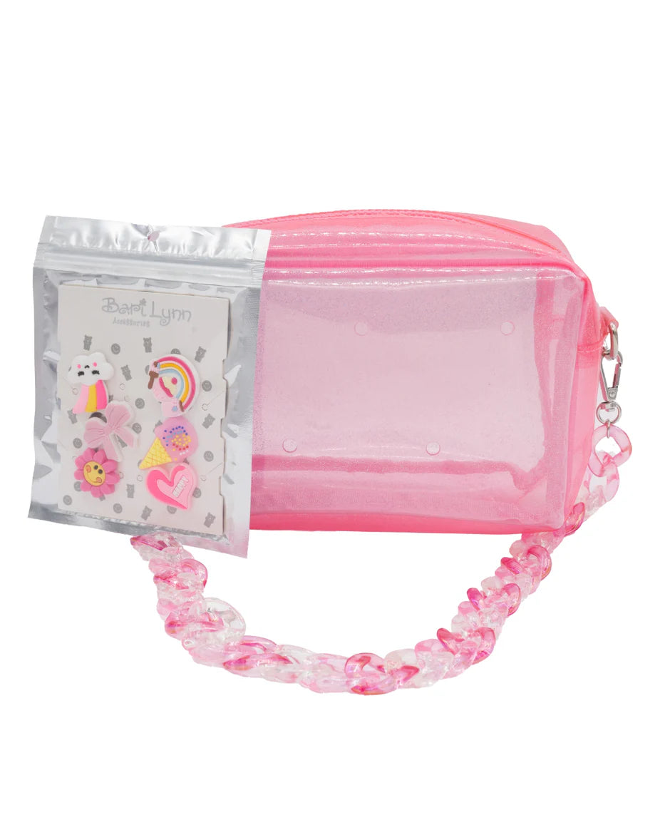 Pink Clear Camera Bag w/ Charms