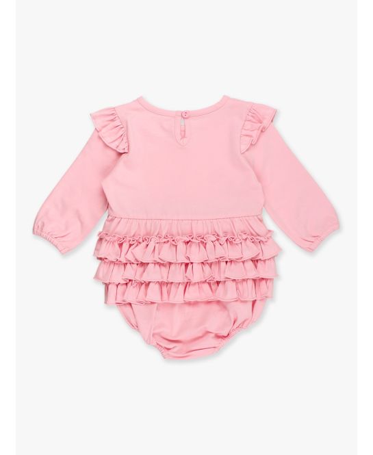 Pink Knit Flutter Bubble Romper