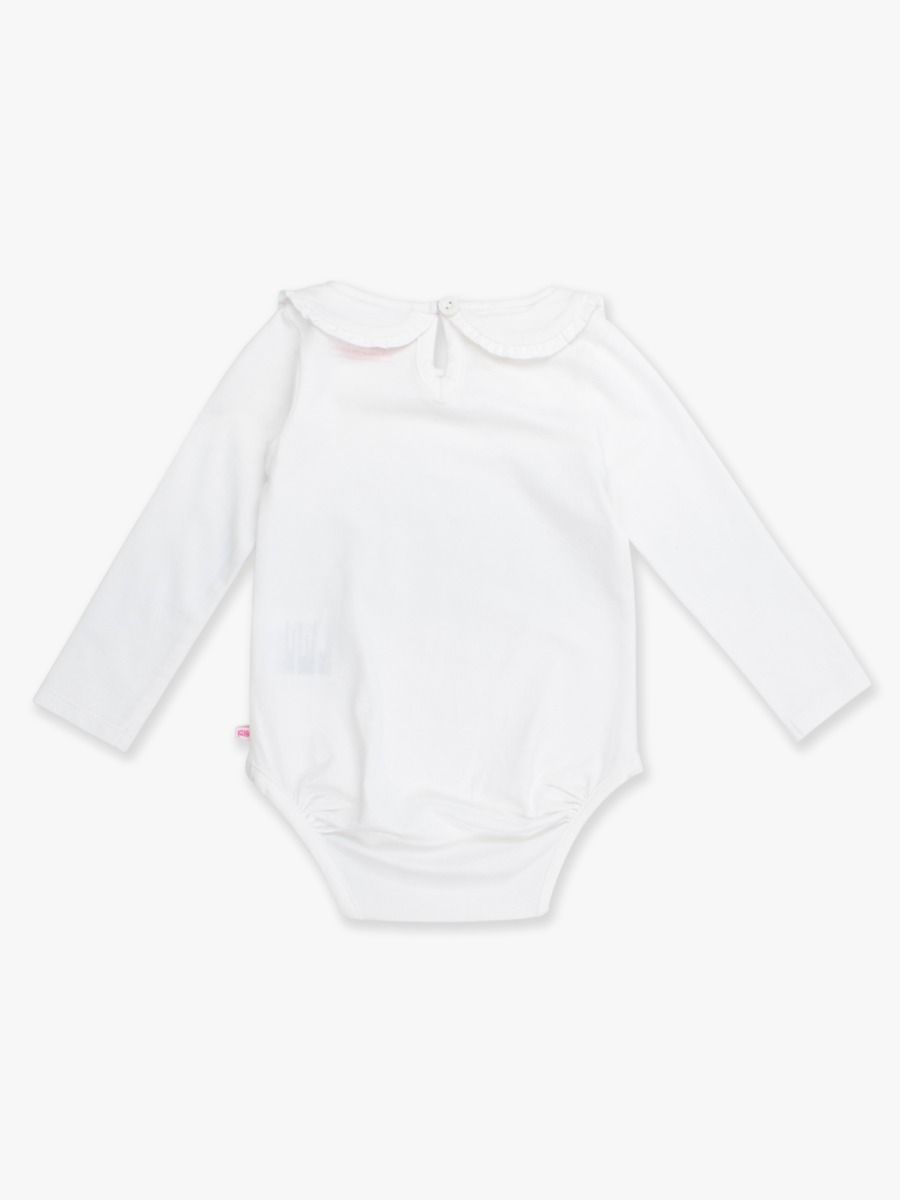 White Knit Ruffle Peter Pan Bodysuit