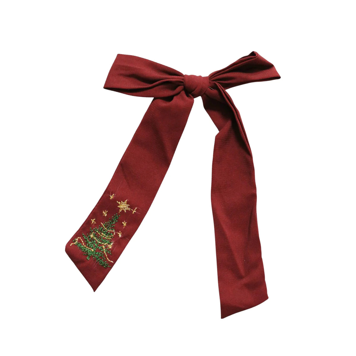 Long Tail Bow- Maroon Tree