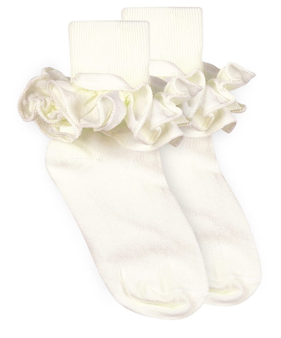 Ivory Misty Ruffle Socks