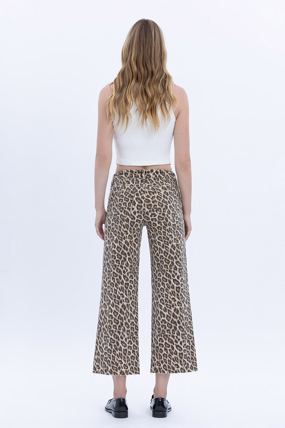 High Rise Leopard Crop Jean