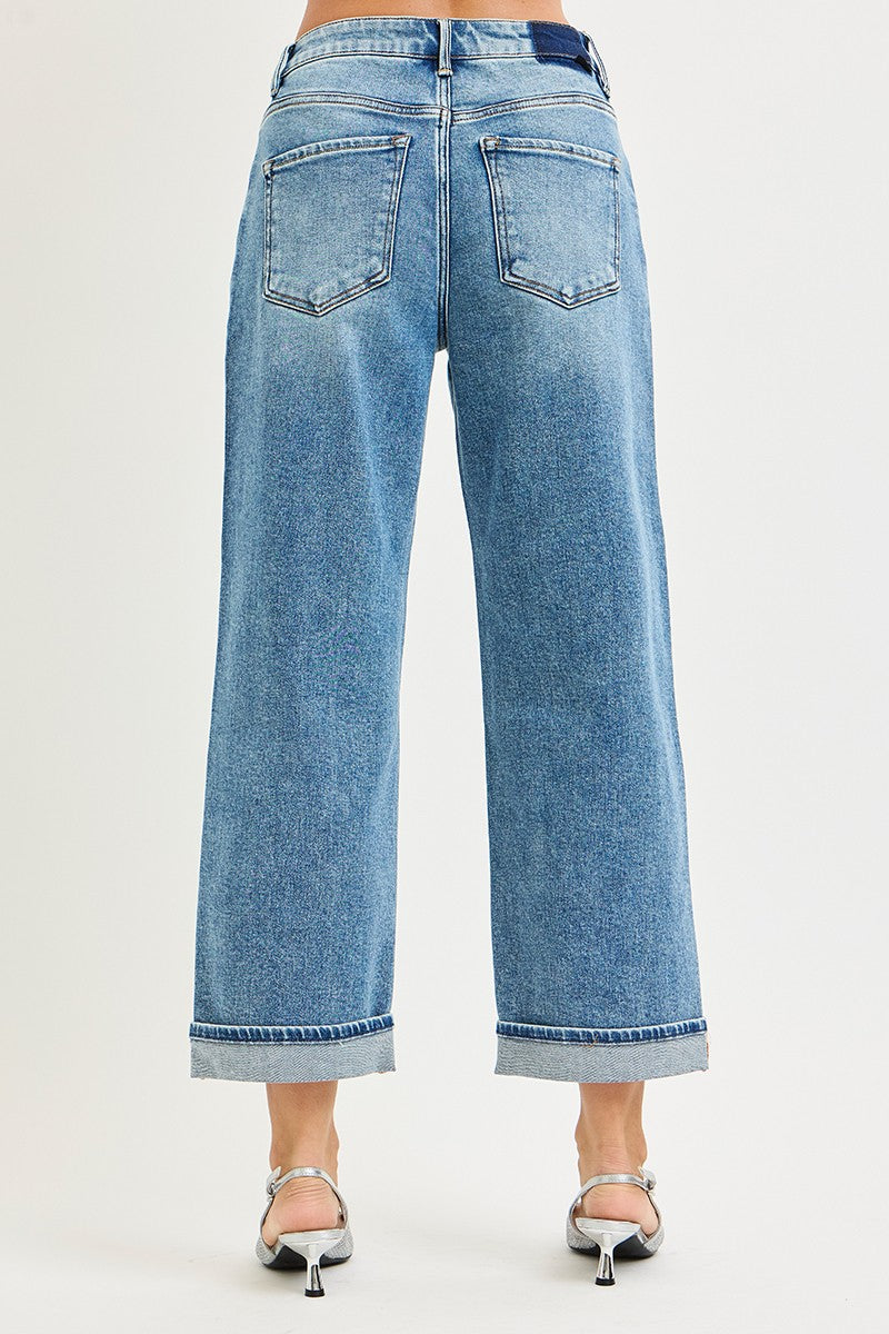 Mid Rise Ankle Boyfriend Turn Up Cuff Jean