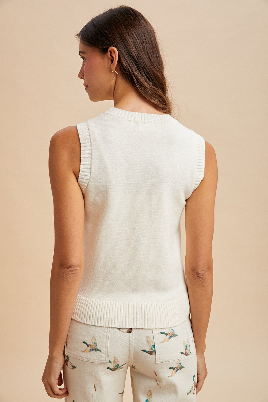 Mallard Duck Printed Sweater Vest
