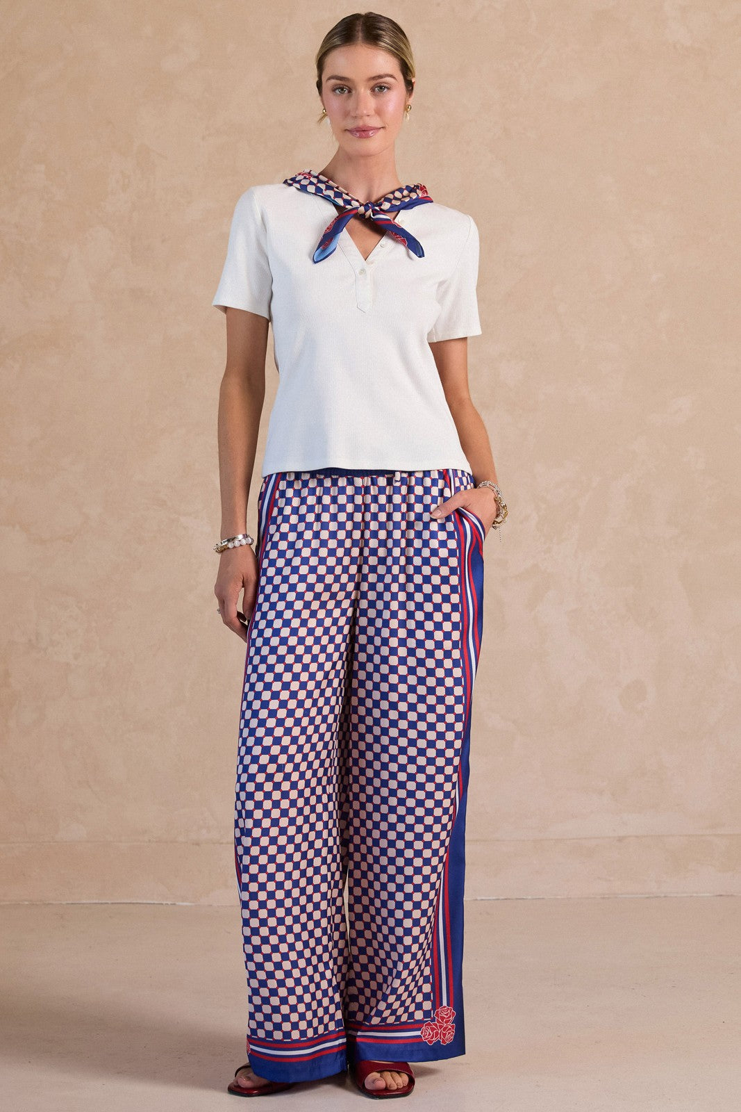 Navy Wide Leg Pants