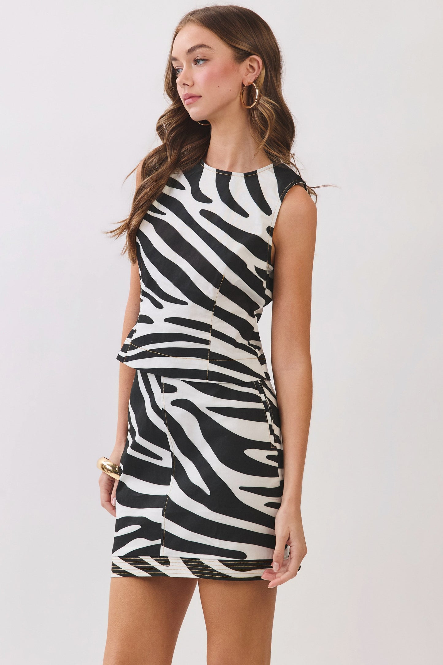 Zebra Print Peplum Top