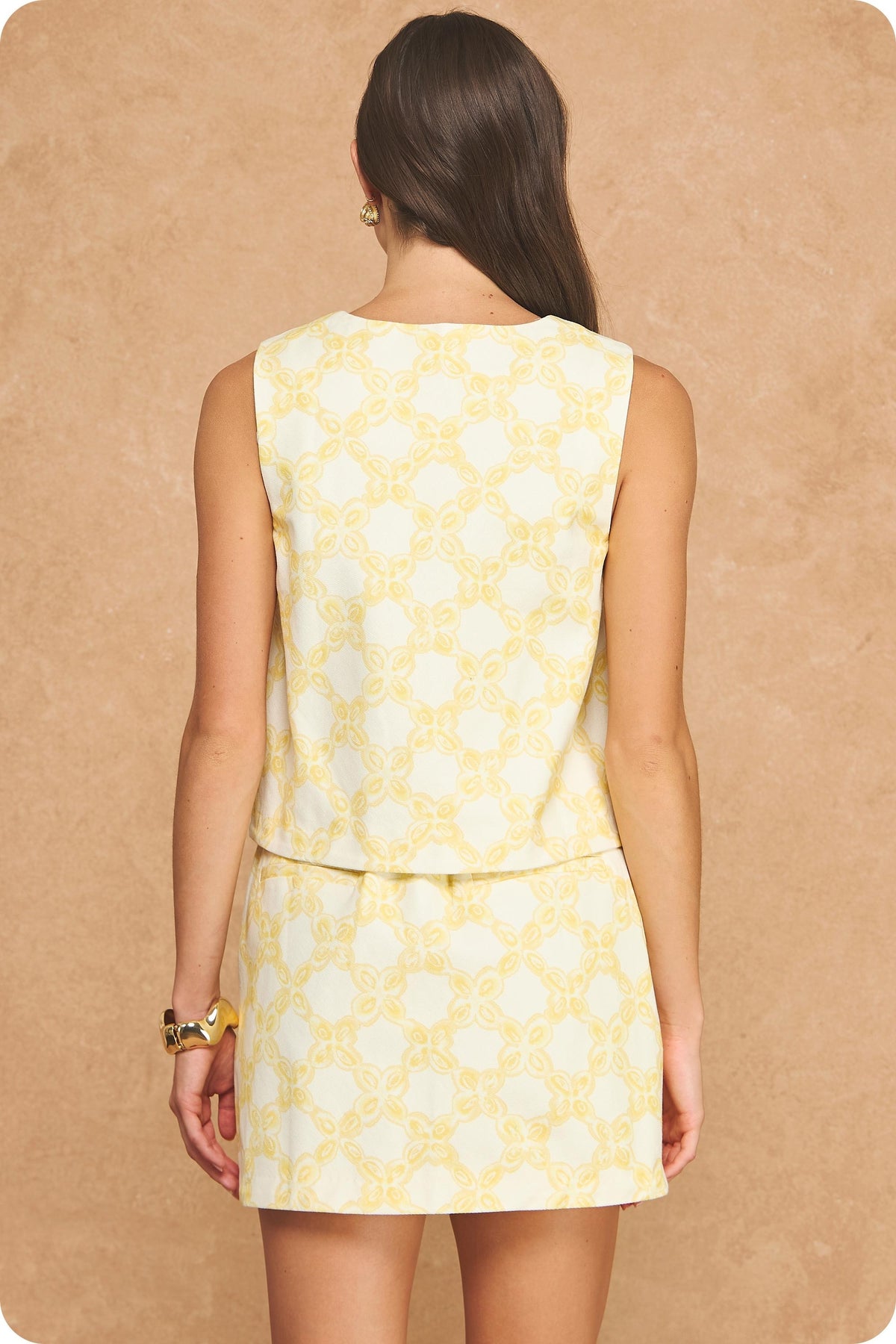 Yellow Chainlink Print Top