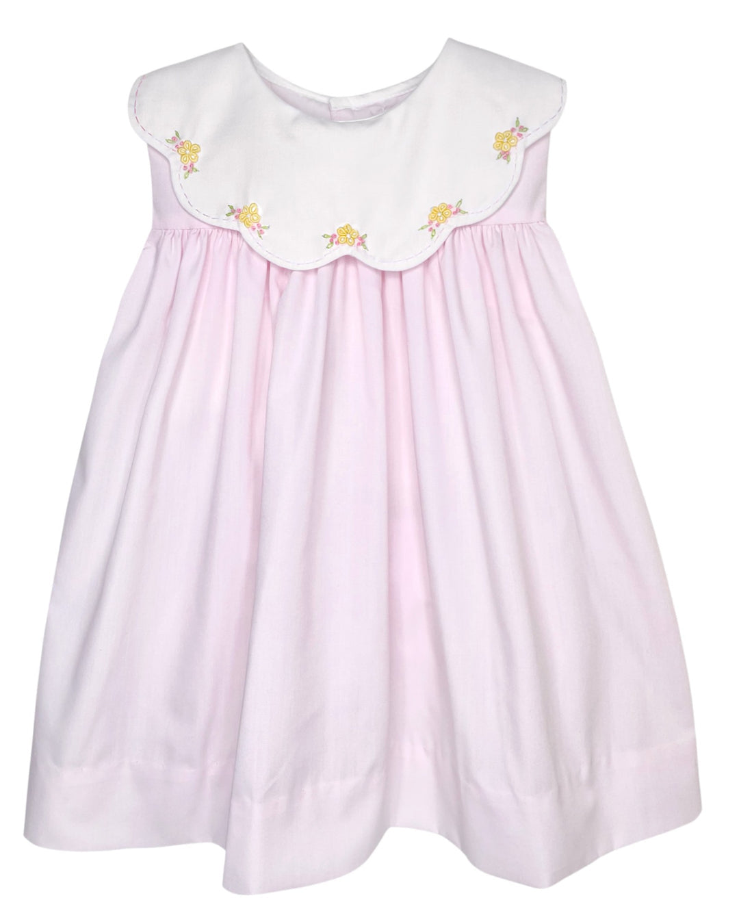 Pink Dress W/ Floral Detail Collar