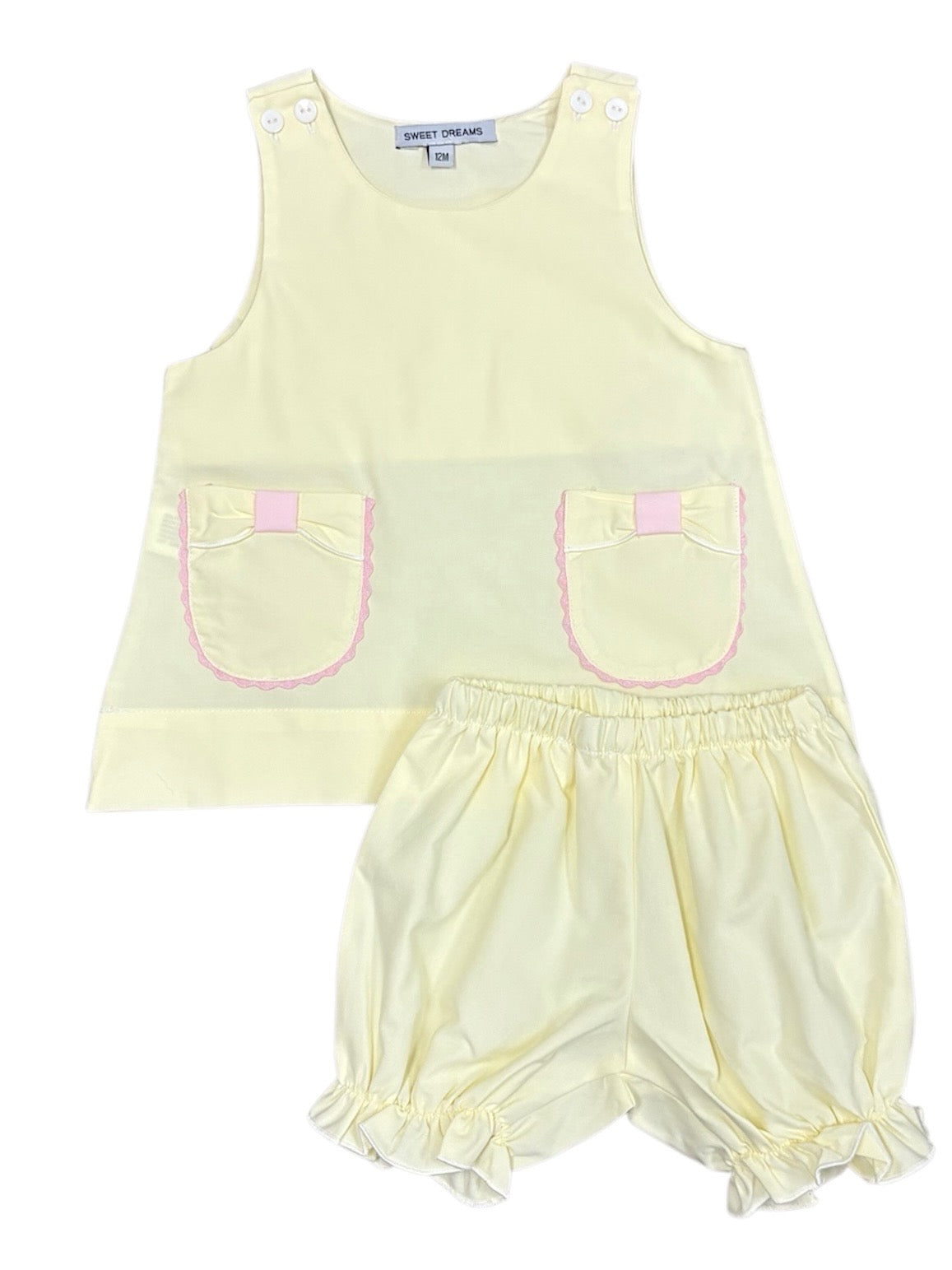 Yellow Bow Pocket Bloomer Set