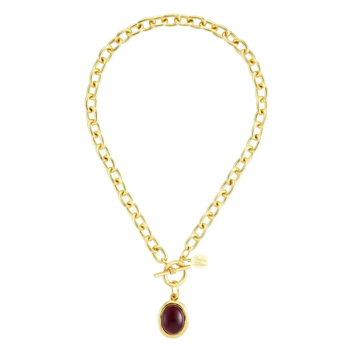 Fall Caroline Toggle Necklace in Cranberry