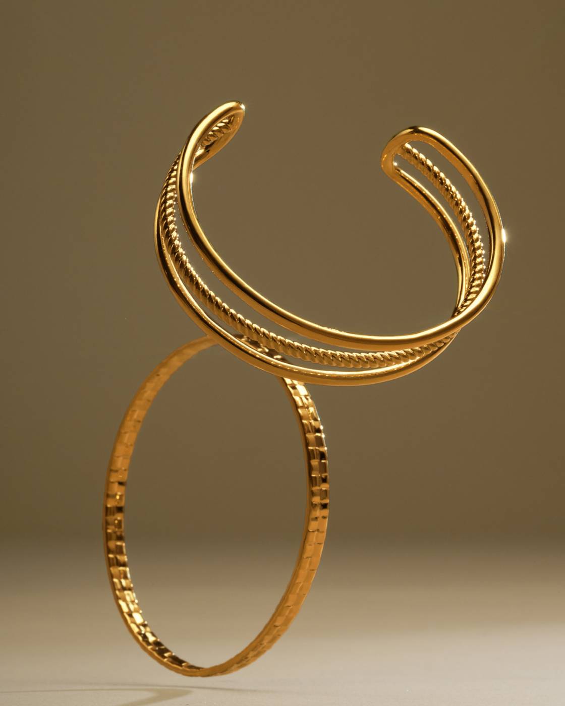 Taya Waterproof Gold Woven Bangle
