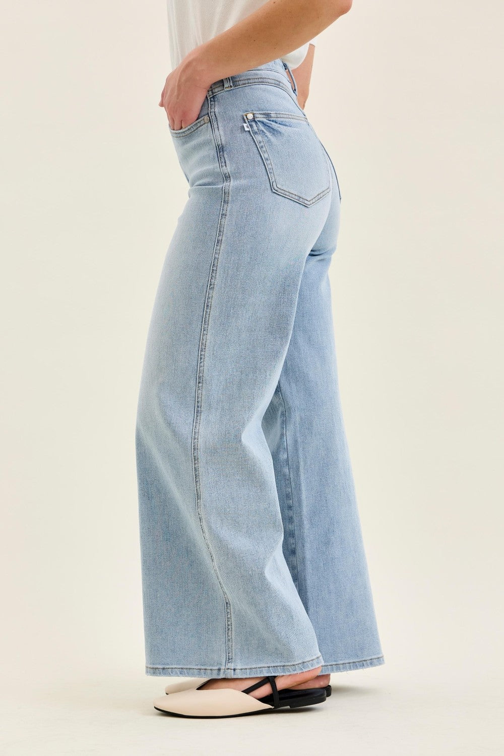 High Waisted Tummy Control Petite Retro Wide Jean