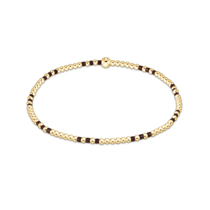 Hope Joy Pattern 2mm Bead Bracelet - Chocolate