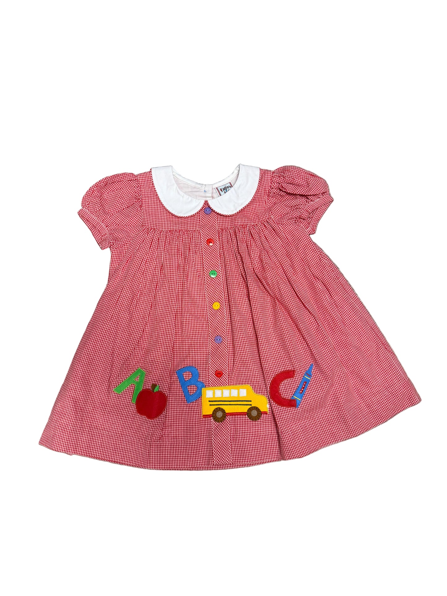 Red Gingham ABC's Bus Dress