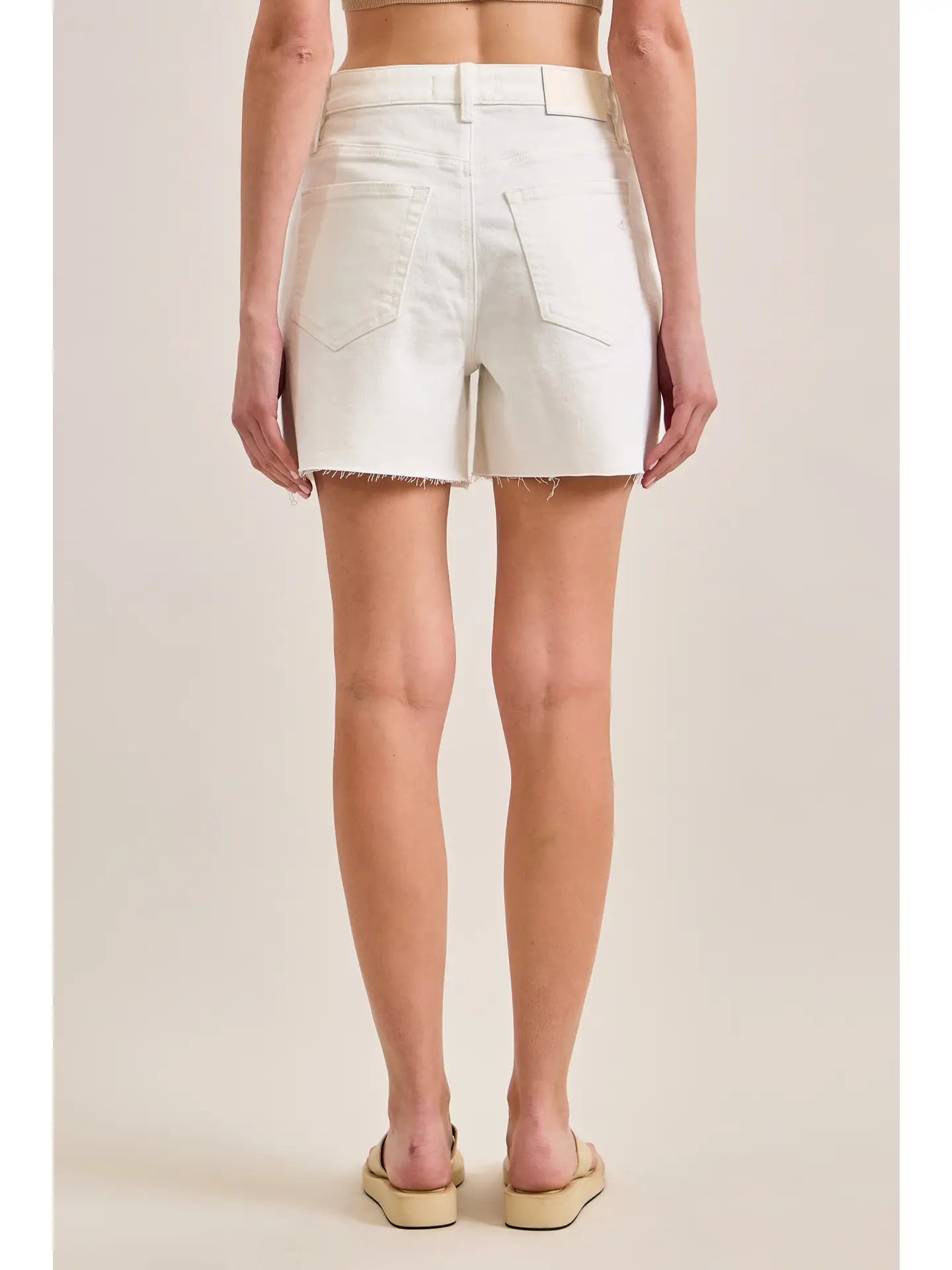 5” Inseam High Rise Ava A-Line Shorts - White