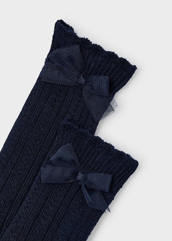Navy Heather Girl Knee High Socks