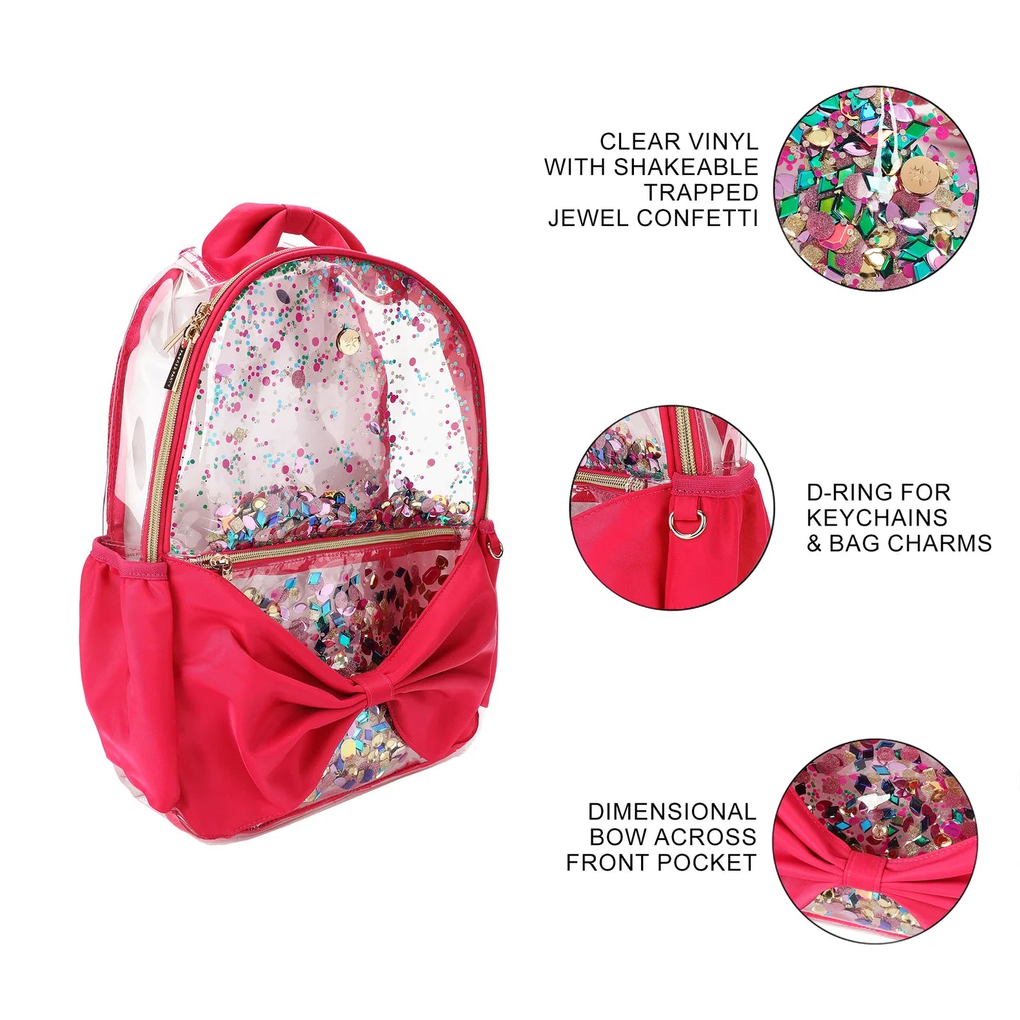 Bow & Jewel Confetti Clear Backpack