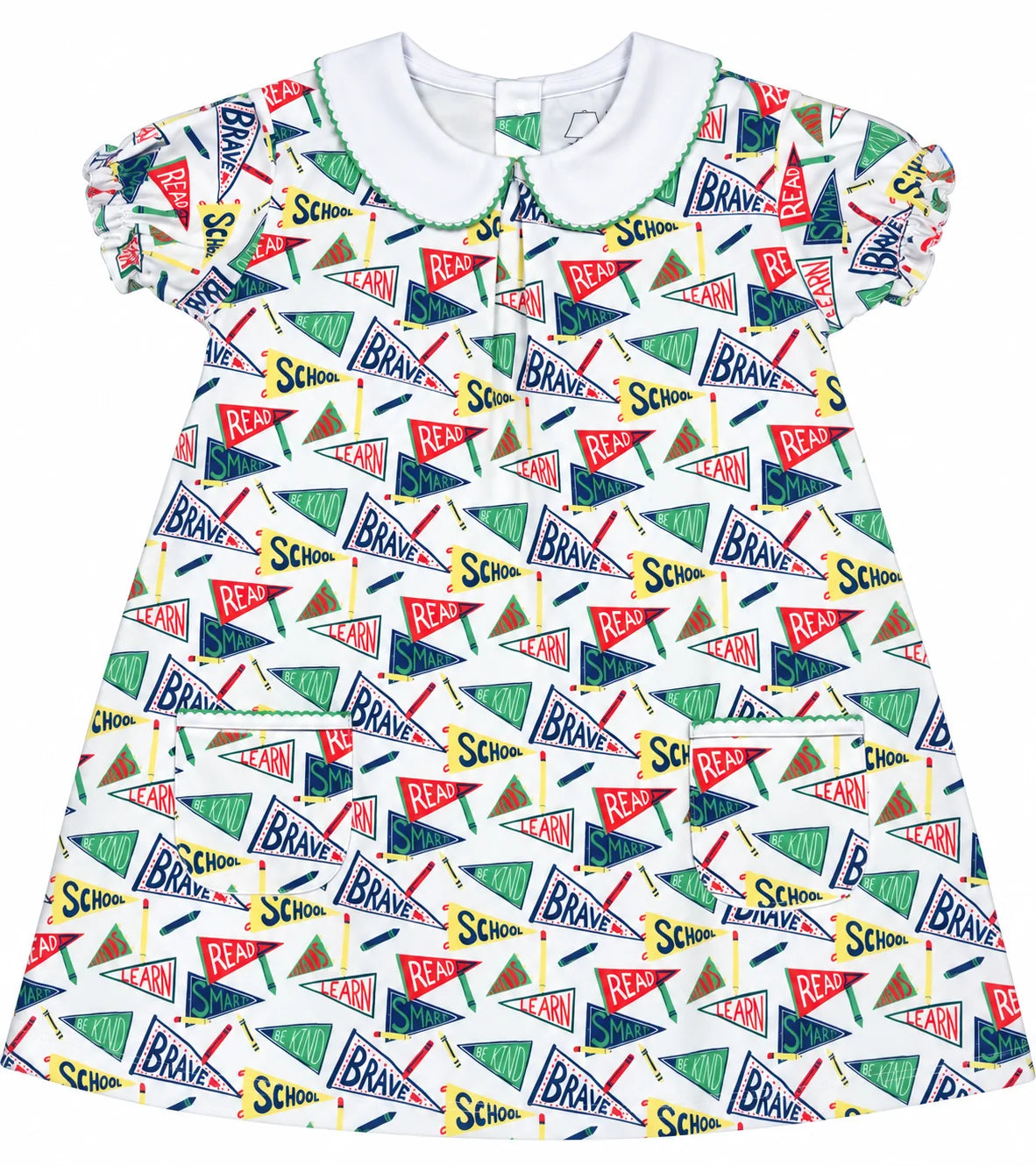 Back to School Pennants Pocket Twirl Dress