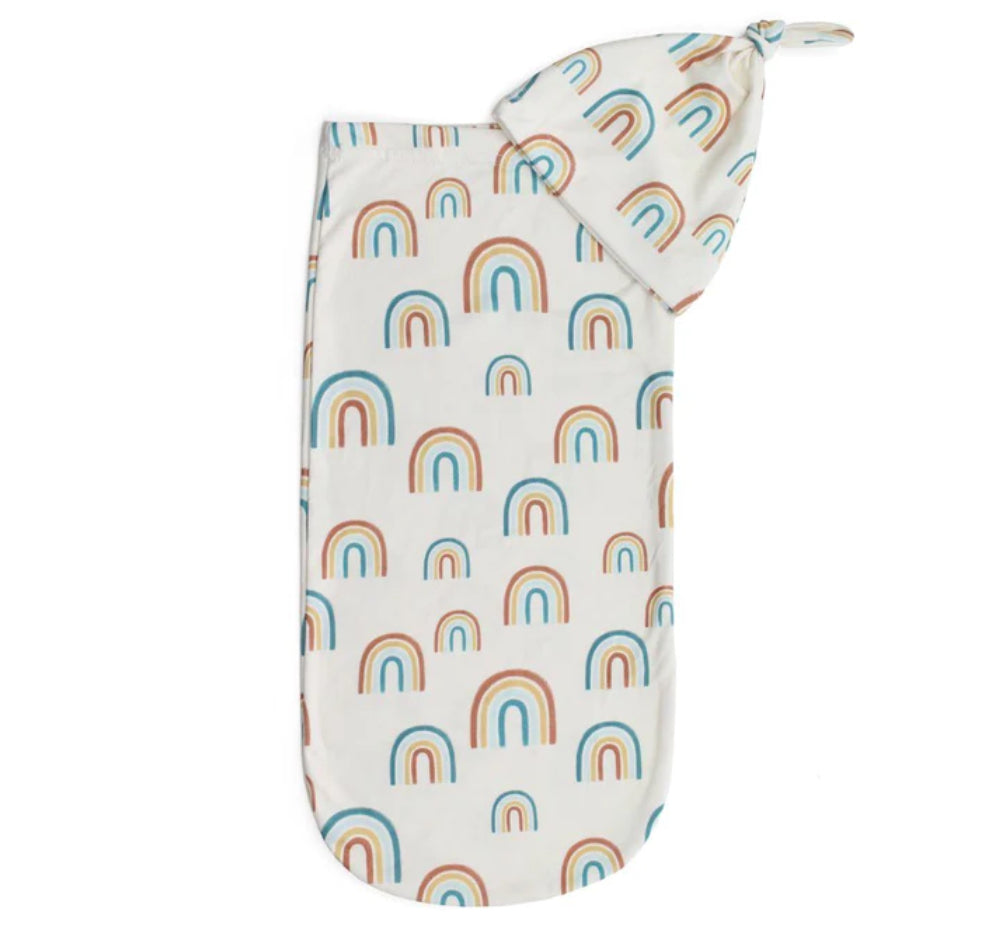 Rainbow Cocoon & Hat Set