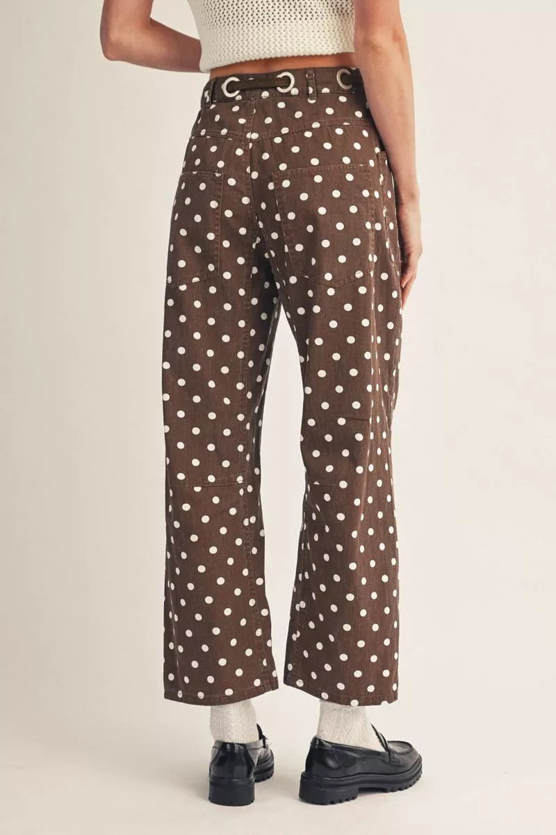 Polka Dot Drawstring Pants