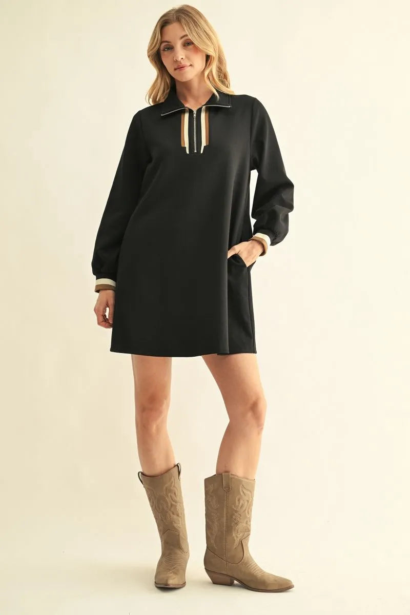 Long Sleeve Dress - Black