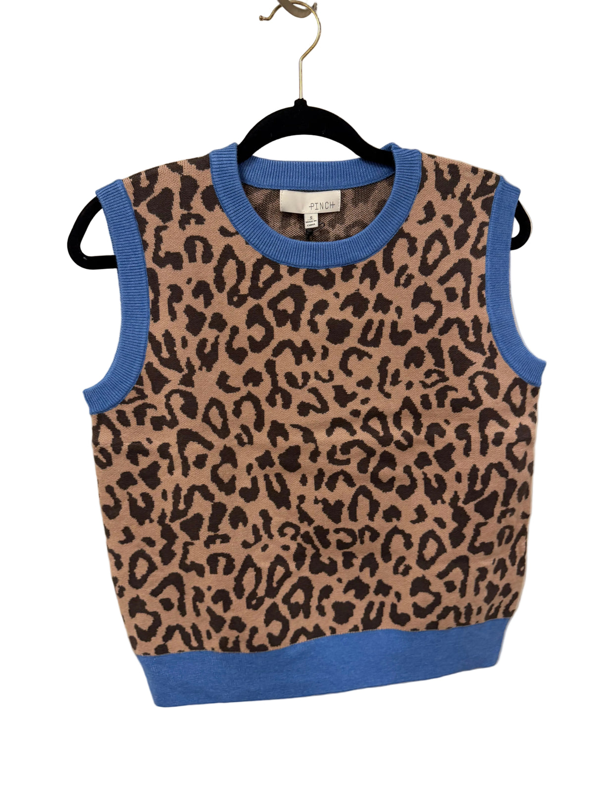 Leopard Blue Contrast Vest