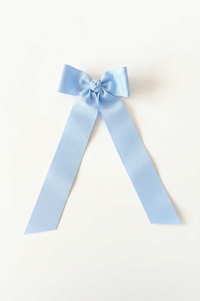 MIB Medium Grosgrain Hair Bowtie with Knot Wrap and Streamer Tails