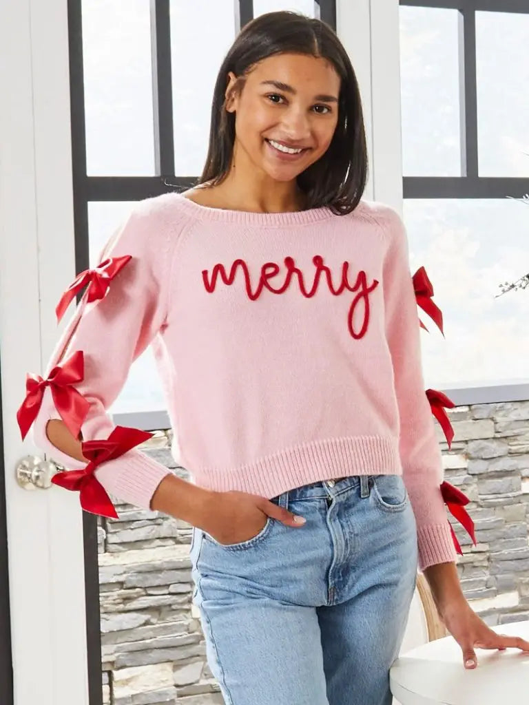 Bow Sleeve Merry Sweater