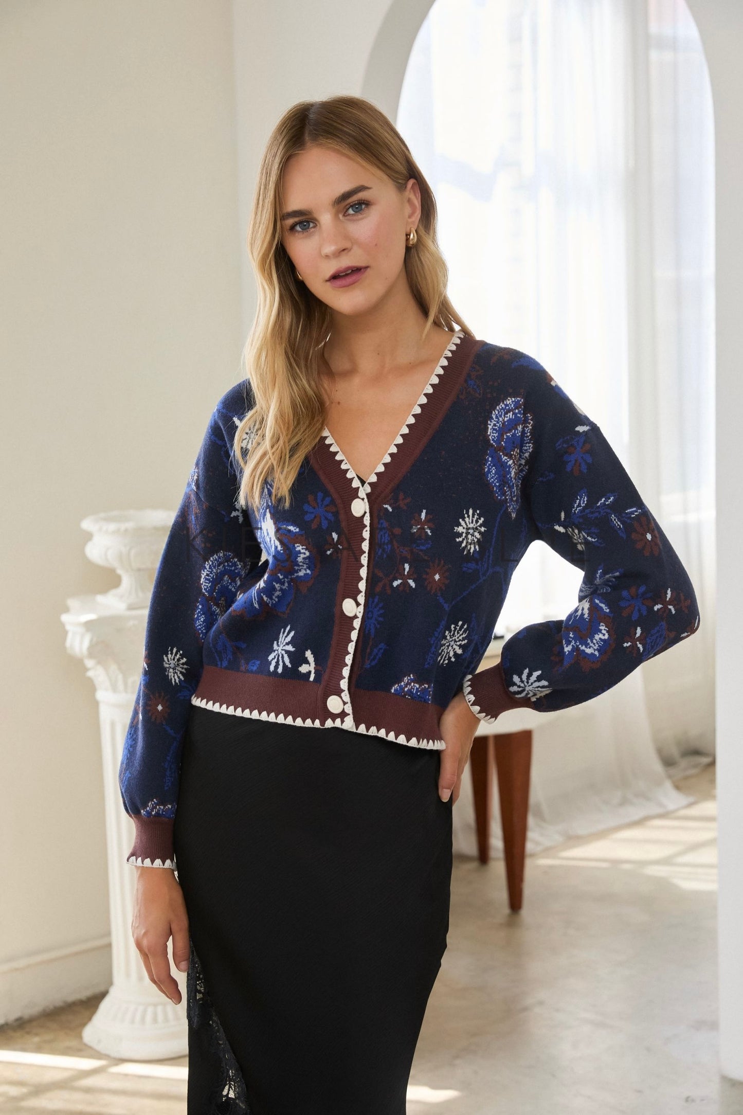 Navy Multi Cardigan