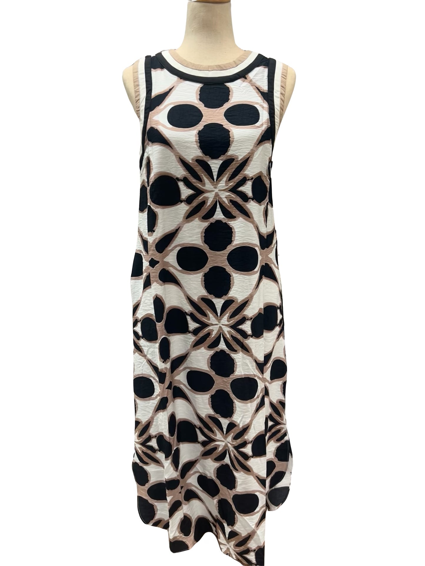 Black And White Multi Midi Dress