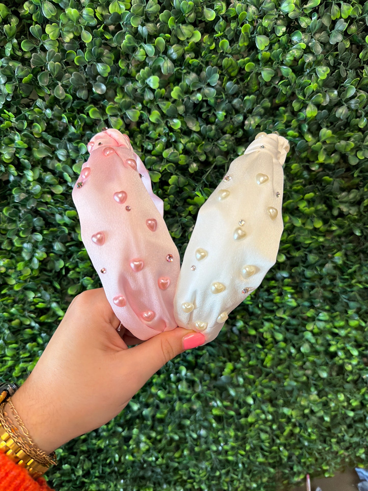 Heart Satin Knot Headbands