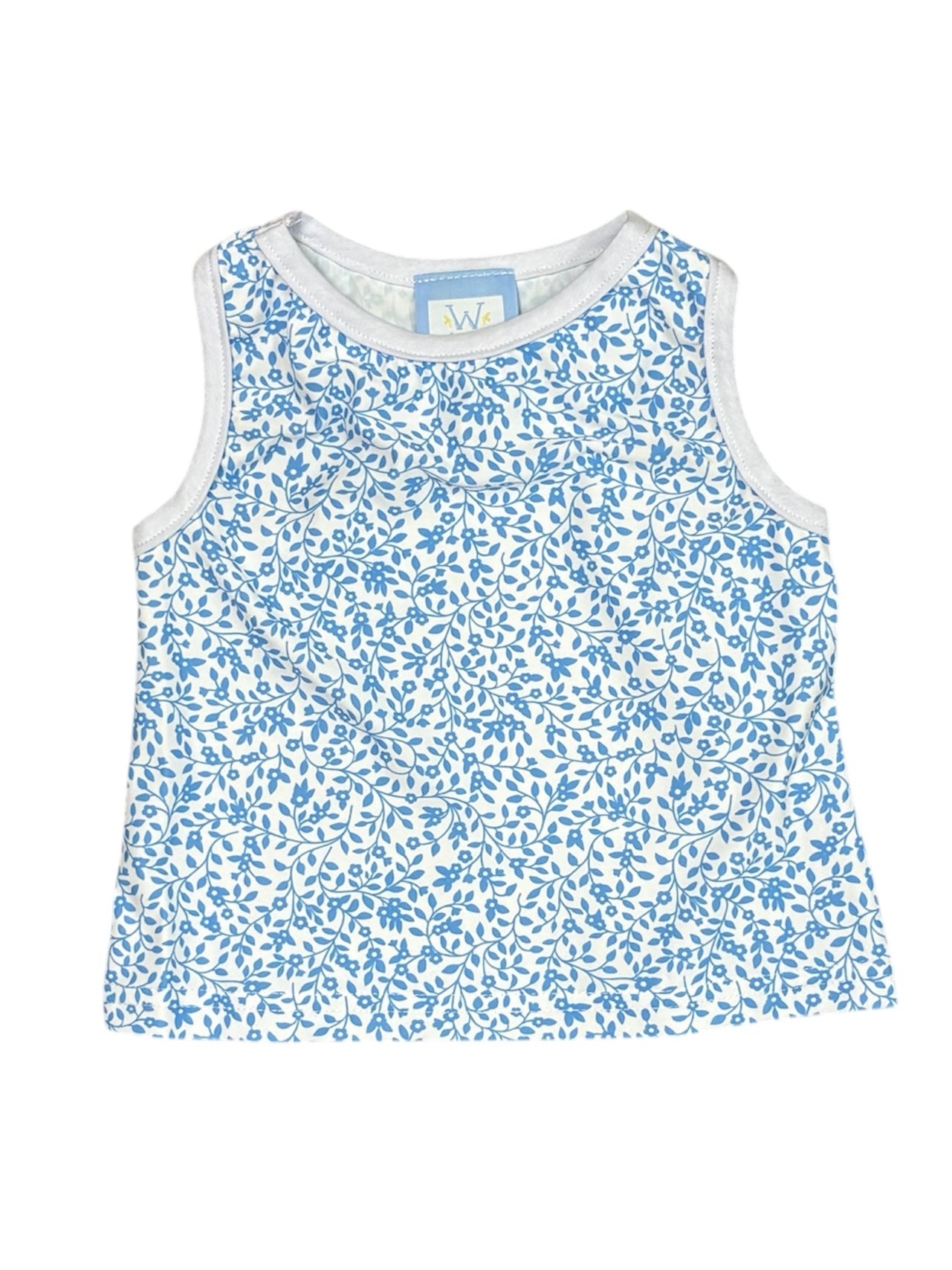 Blue Floral Tank Top