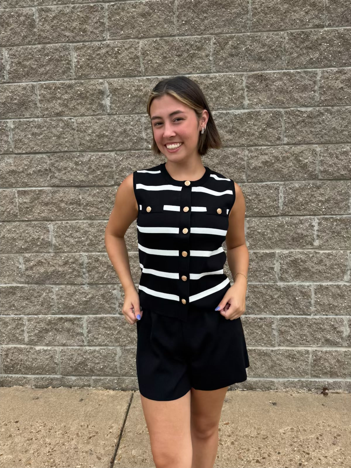 Striped Vest Cardigan