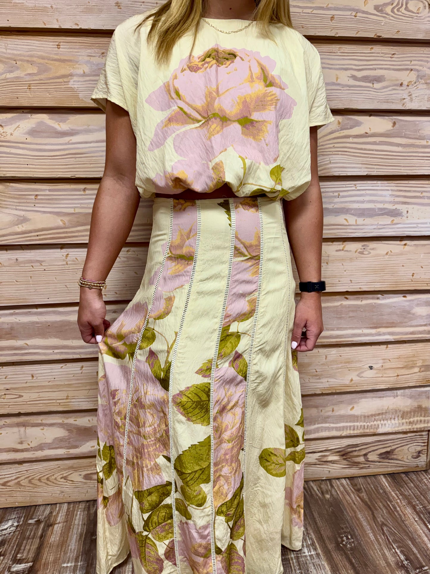 Floral Top And Skirt Set