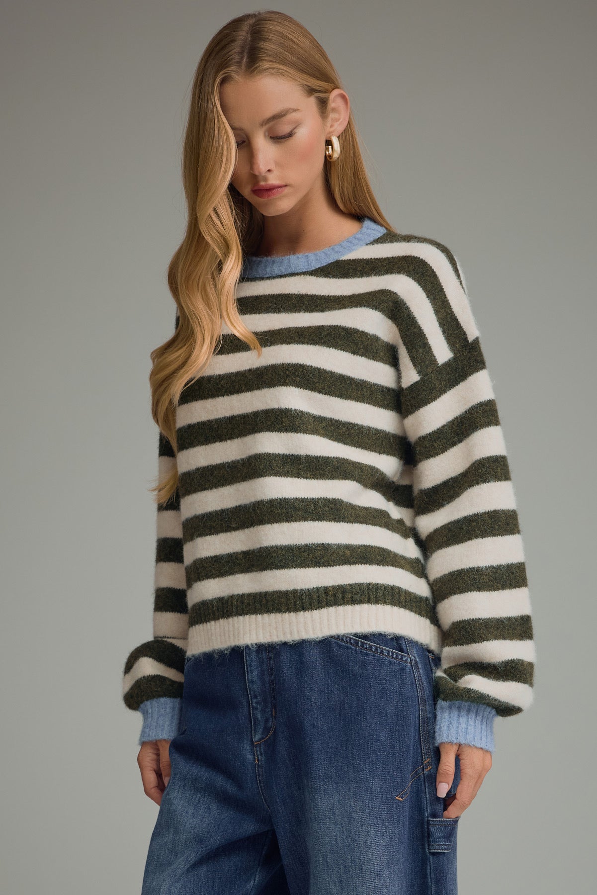 Olive Striped Sweater