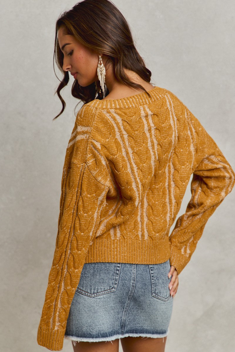 Two Toned Golden Sweater