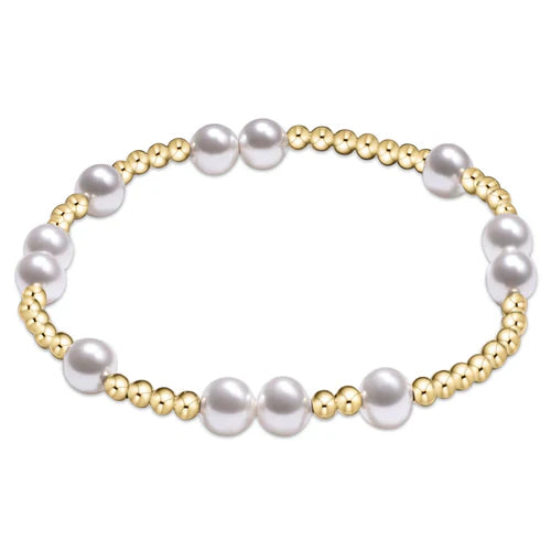 Hope Unwritten 6mm Bead Bracelet - Pearl