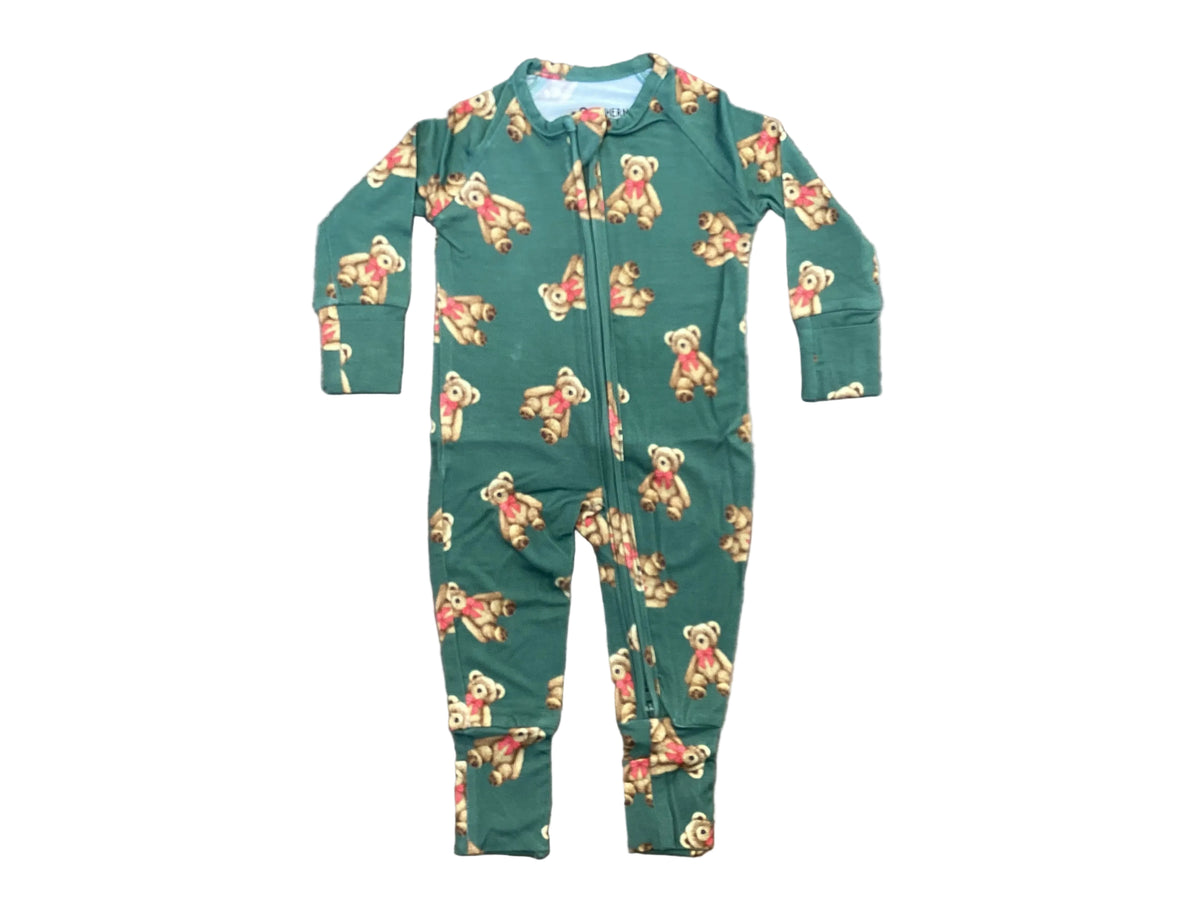 Holiday Teddy Double Zipper Bamboo Sleeper