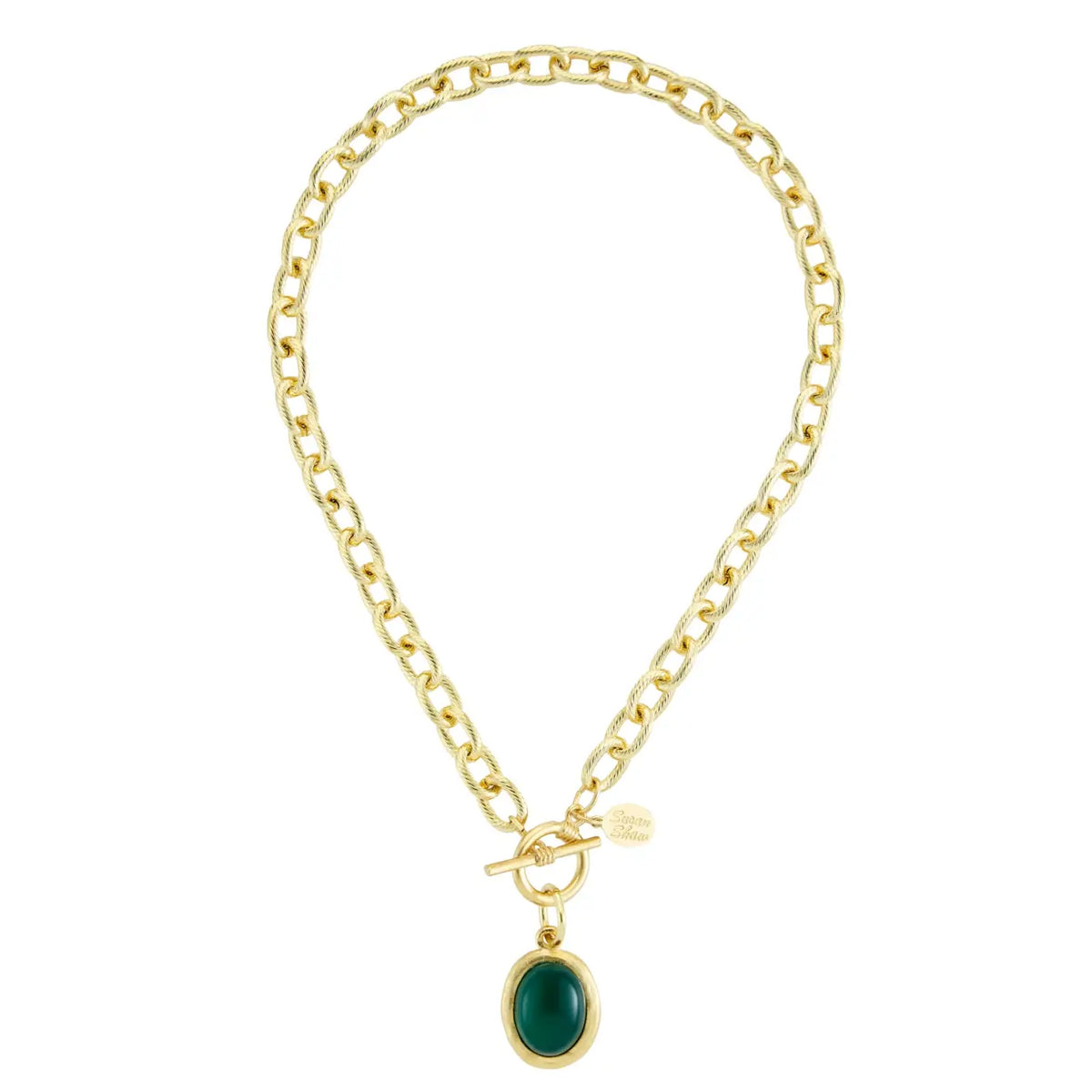 Fall Caroline Toggle Necklace- Hunter Green