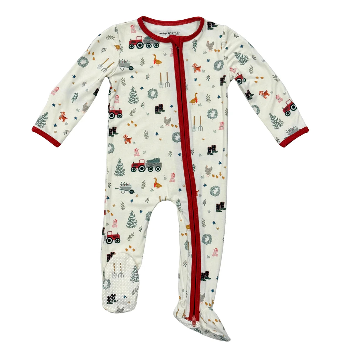 Footie Romper-Christmas Farm